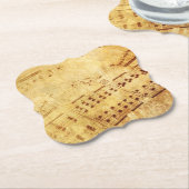 ゴールデンヴィンテージアンティークシート音楽スコアシート ペーパーコースター (アングル)