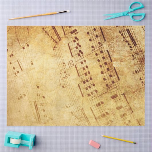 ゴールデンヴィンテージアンティークシート音楽スコアシート 薄葉紙 (クラフト)