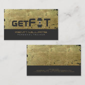 ゴールデンヴィンテージグランジテクスチャフィットネストレーナー 名刺 (正面/裏面)