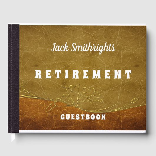 ゴールデンヴィンテージテクスチャリタイアゲストブック ゲストブック (正面)
