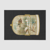 ゴールデンヴィンテージバードケージウィンターシーン 薄葉紙 (正面)