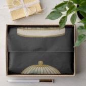 ゴールデンヴィンテージバードケージウィンターシーン 薄葉紙 (ギフト)