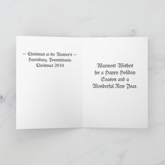 ゴールデンヴィンテージフレイザーモアクリスマスツリー シーズンカード (内部)