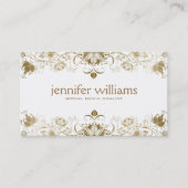 ゴールデンヴィンテージフローラレースオンホワイト 名刺 (正面)