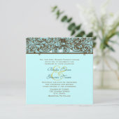 ゴールデンヴィンテージブロンズアイアンワーク結婚式招待状 招待状 (スタンド正面)
