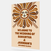 ゴールデンヴィンテージボホサン結婚の歓迎フロステッド アクリルサイン (傾斜)