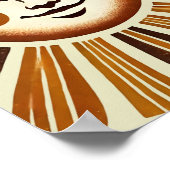 ゴールデンヴィンテージボーホーサンウォールアートプリント ポスター (角)