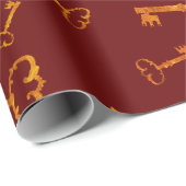 ゴールデンヴィンテージ鍵 ラッピングペーパー (ロールコーナー)