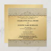 ゴールデンヴィンテージ-結婚式招待状 招待状 (正面/裏面)