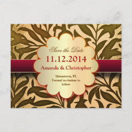 ゴールデンヴィンテージgrungy日付ポストカードを保存 案内ポストカード