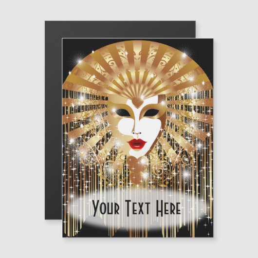 ゴールデンヴェネツィアカーニバルパーティーマスク (正面/裏面)