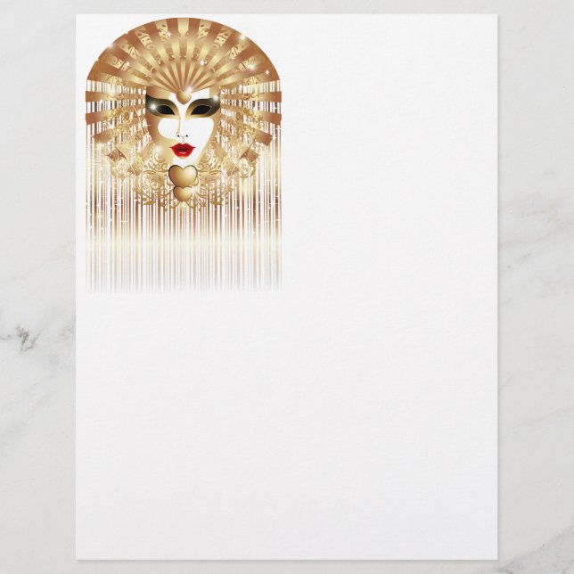 ゴールデンヴェネツィアカーニバルパーティーマスク (正面)