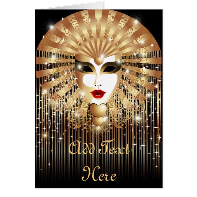 ゴールデンヴェネツィアカーニバルパーティーマスク (正面)