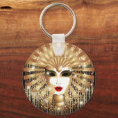 ゴールデンヴェネツィアカーニバルパーティーマスク キーホルダー (正面)