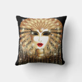 ゴールデンヴェネツィアカーニバルパーティーマスク クッション (裏面)