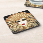 ゴールデンヴェネツィアカーニバルパーティーマスク コースター (左側)