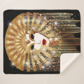 ゴールデンヴェネツィアカーニバルパーティーマスク シェルパブランケット (正面(横))