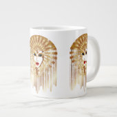 ゴールデンヴェネツィアカーニバルパーティーマスク ジャンボコーヒーマグカップ (正面右)