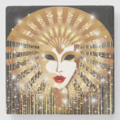 ゴールデンヴェネツィアカーニバルパーティーマスク ストーンコースター (正面)