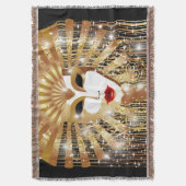 ゴールデンヴェネツィアカーニバルパーティーマスク スローブランケット (正面縦)