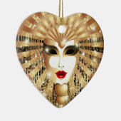 ゴールデンヴェネツィアカーニバルパーティーマスク セラミックオーナメント (右)