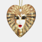 ゴールデンヴェネツィアカーニバルパーティーマスク セラミックオーナメント (左)