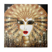 ゴールデンヴェネツィアカーニバルパーティーマスク タイル (正面)