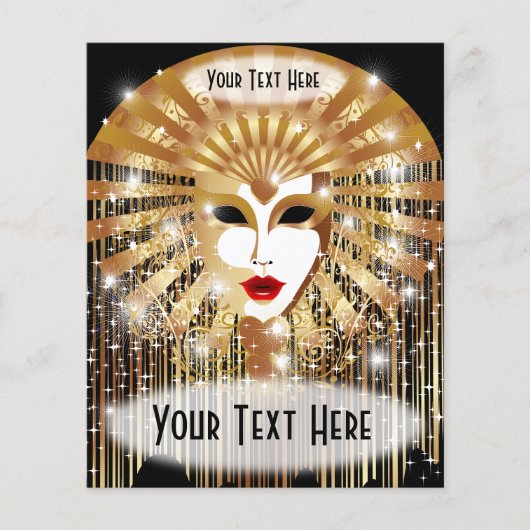 ゴールデンヴェネツィアカーニバルパーティーマスク チラシ (正面)