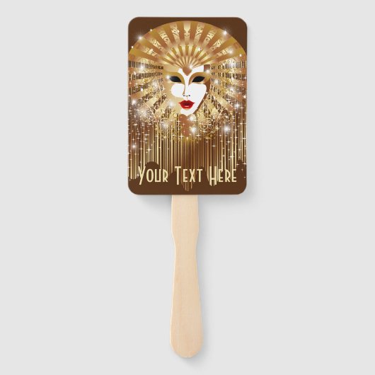 ゴールデンヴェネツィアカーニバルパーティーマスク ハンドファン (裏面)