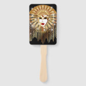 ゴールデンヴェネツィアカーニバルパーティーマスク ハンドファン (正面)