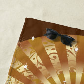 ゴールデンヴェネツィアカーニバルパーティーマスク ビーチタオル (インサイチュ)