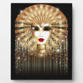 ゴールデンヴェネツィアカーニバルパーティーマスク フォトプラーク (正面)