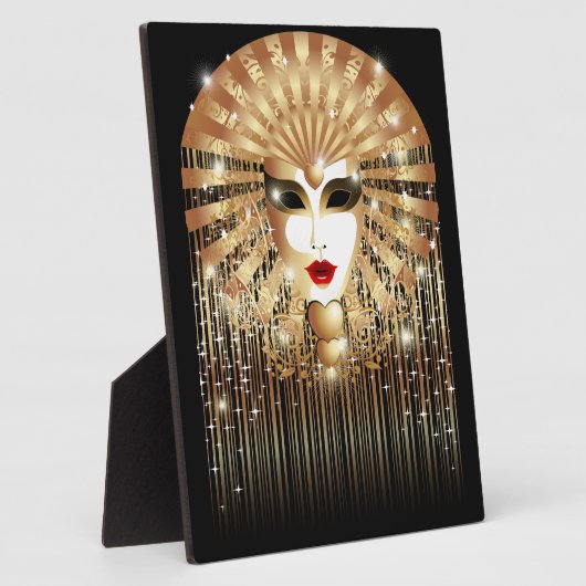 ゴールデンヴェネツィアカーニバルパーティーマスク フォトプラーク (側面)