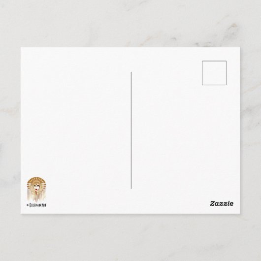 ゴールデンヴェネツィアカーニバルパーティーマスク ポストカード (裏面)