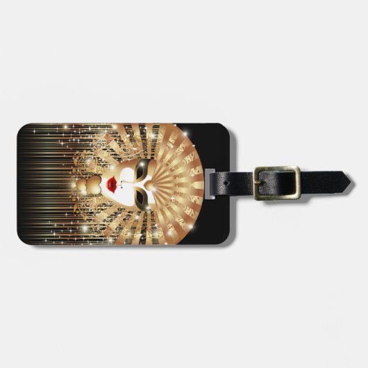 ゴールデンヴェネツィアカーニバルパーティーマスク ラゲッジタグ (正面横)