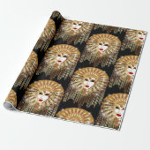 ゴールデンヴェネツィアカーニバルパーティーマスク ラッピングペーパー (アンロールド)