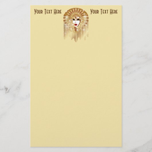 ゴールデンヴェネツィアカーニバルパーティーマスク 便箋 (正面)