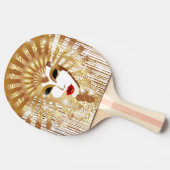 ゴールデンヴェネツィアカーニバルパーティーマスク 卓球ラケット (横)