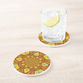 ゴールデン万華鏡のように千変万化するパターンアートプリント コースター (側面)