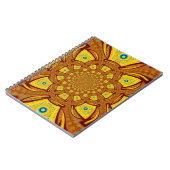 ゴールデン万華鏡のように千変万化するパターンアートプリント ノートブック (左側)