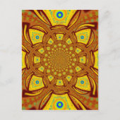 ゴールデン万華鏡のように千変万化するパターンアートプリント ポストカード (正面)