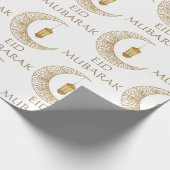 ゴールデン三日月&ランタンイードムバラクイスラム ラッピングペーパー (角)