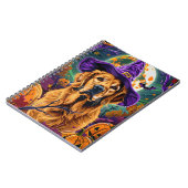 ゴールデン不気味レトリエバーハロウィーンウィッチパンプキン ノートブック (左側)