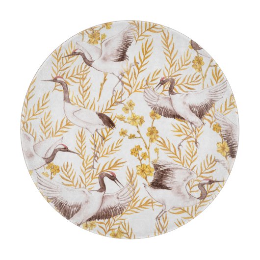 ゴールデン中国のスタイル、水色桜パターン。 カッティングボード (正面)