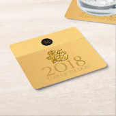 ゴールデン中国のドッグペーパーカット2018モノグラムカスタムC スクエアペーパーコースター (アングル)