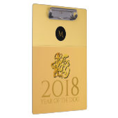 ゴールデン中国のドッグ2018モノグラムクリップB クリップボード (右)