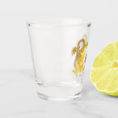 ゴールデン中国のドラゴンオールドイデオグラム誕生日SG ショットグラス (左)