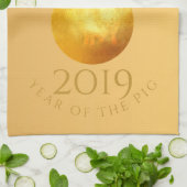 ゴールデン中国のピグペーパーカット2019モノグラムキッチンT キッチンタオル (折り畳み)