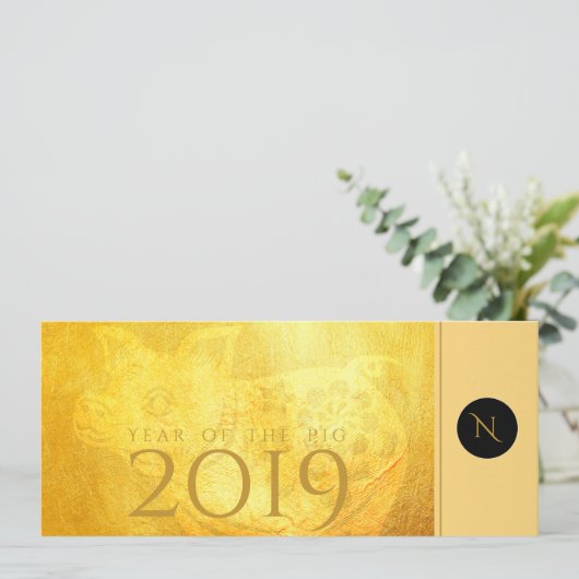 ゴールデン中国のピグペーパーカット2019モノグラム招待状2 招待状 (スタンド正面)