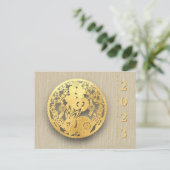 ゴールデン中国の紙カットウサギ年2023 HPostC01 シーズンポストカード (スタンド正面)